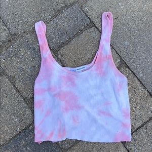 ✨ pink and white tie dye James perse tank size 2